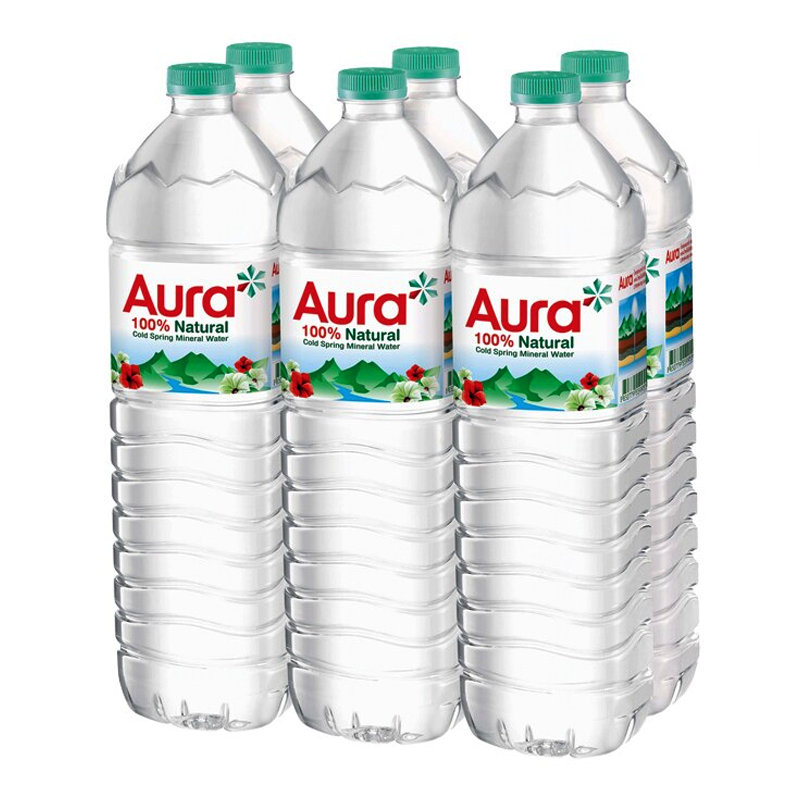 Aura Drinking Water Size 1500ml Pack of 6 bottles