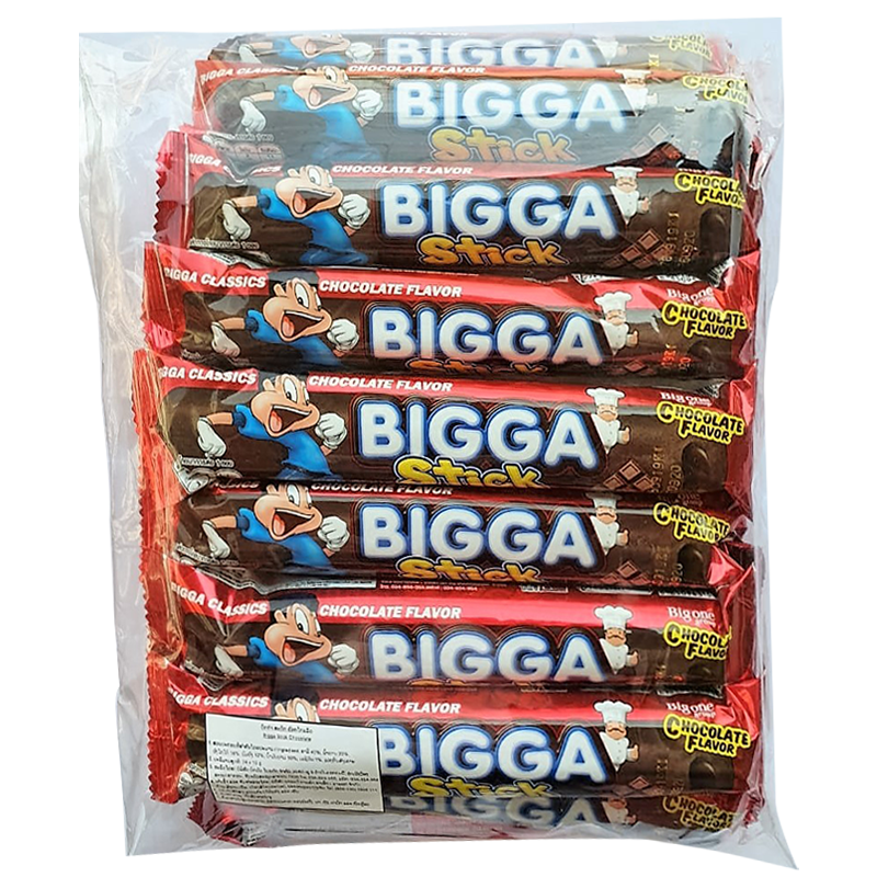 BIGGA Stick Corn Snack Chocolate Flavour Size 10g Pack 24pcs