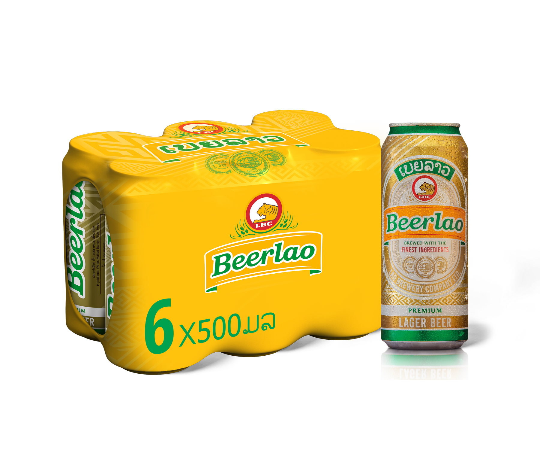 Beerlao Original 500ml Can Pack 6pcs