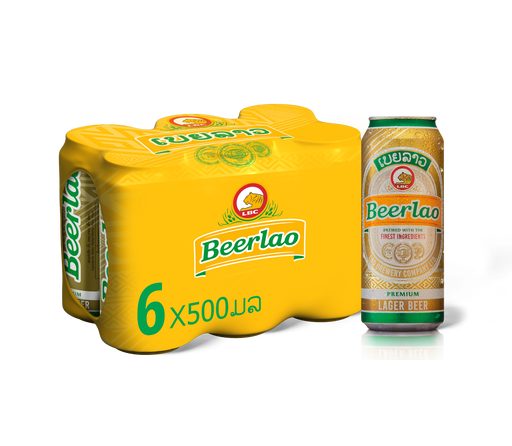 Beerlao Original 500ml Can Pack 6pcs