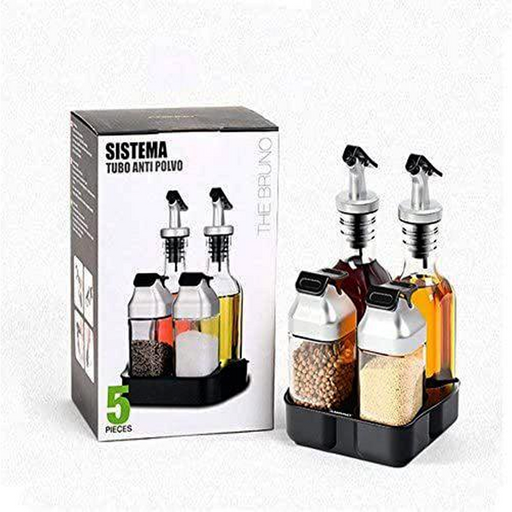 BRUNO 5 Pcs  Container Oil Vinegar Salt Pepper Shaker Aubebe Oil Dispenser Bottles Set