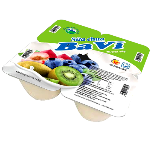 Ba Vi Yoghurt Mix Fruits Size 100g pack of 4pcs