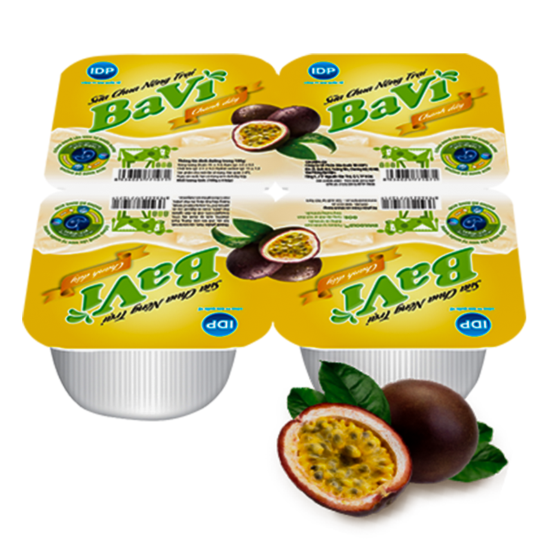 Ba Vi Yoghurt Passion Fruit Size 100g pack of 4pcs