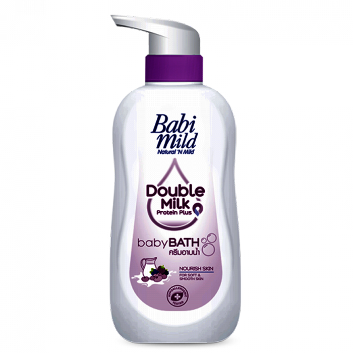 Babi Mild Double Milk Protein Plus baby Bath Nourish Skin for soft &amp; Smooth skin ຂະໜາດ 500ml
