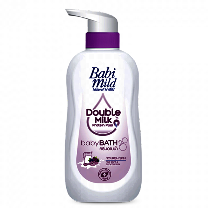 Babi Mild Double Milk Protein Plus baby Bath Nourish Skin for soft & Smooth Skin Size 500ml