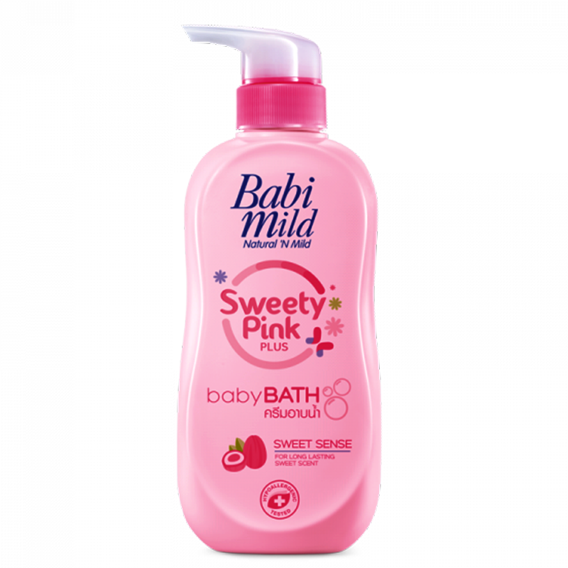 Babi Mild Sweety Pink Plus baby Bath Sweet Sense for Long Lasting Sweet Scent Size 500ml