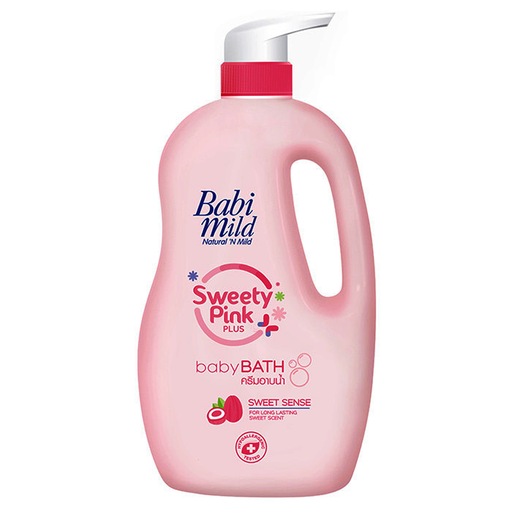 Babi Mild Sweety Pink Plus baby Bath Sweet Sense for Long Lasting Sweet Scent ຂະໜາດ 950ml