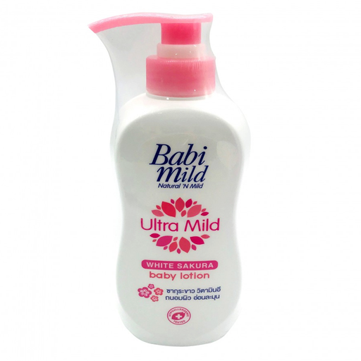 Babi Mild Ultra Mild White Sakura Baby Lotion ຂະໜາດ 400ml