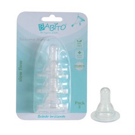 Babito Anti-Colic Silicone Nipples Size M 3 Pack 3-6 Months