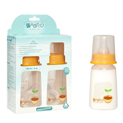 Babito BPA-Free Baby Feeding Bottle, Afrodita 120ml / 4 Oz 3-6 Months