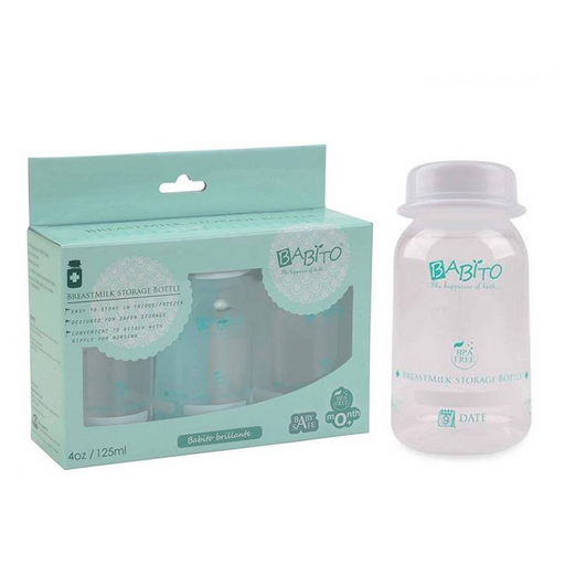 Babito BPA-Free Breast Milk Storage Bottle (3 Pack) 125 ml / 4 Oz 0 Months+