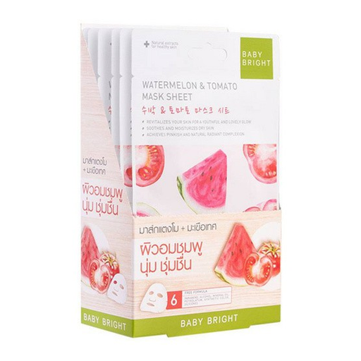 Baby Bright Watermelon &amp; Tomato Essence Mask Sheet 20g Pack 6pcs