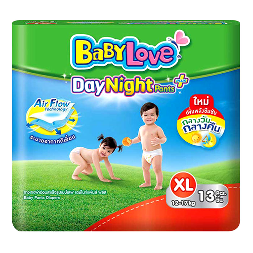 Baby Love DayNight Pants Plus Baby Pant Diapers Size XL 12-17kg For Boys & Girls Pack of 13pcs