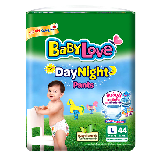 Baby Love DayNight Pants Size L 9-14kg Baby Pants Diapers for Boys and Girls Pack of 44pcs