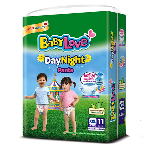 Baby Love DayNight Pants Size XXL 15-25kg Baby Pants Diapers for Boys and Girls Pack of 11pcs