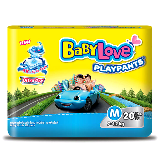 Baby Love Playpants Ultra Dry Size M 7-12kg Baby Pants Diapers For Boys &amp; Girls Pack of 20pcs