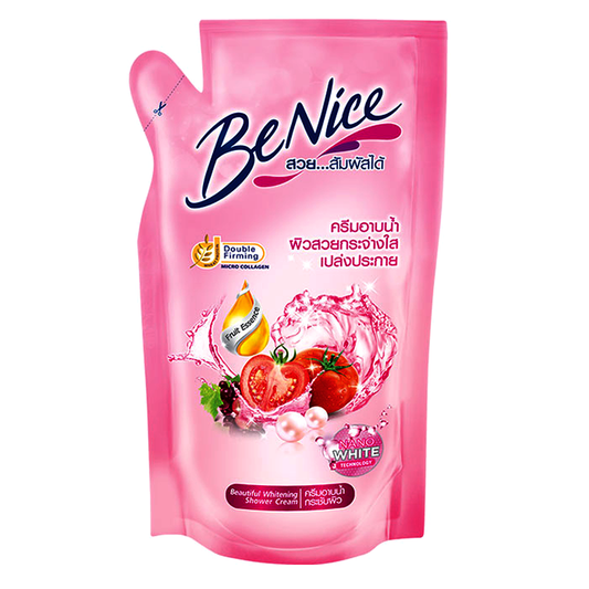 BeNice Scent Beautiful Whitening Firm & White Refill Shower Cream Size 400ml