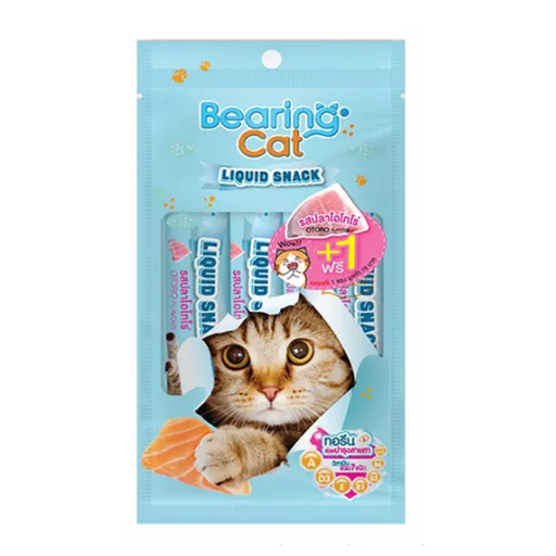 Bearing Cat Liquid Snack ຄວາມເຄັມຕໍ່າ ລົດຊາດປາ Otoro ຂະໜາດ 15g x 4 ຊອງ