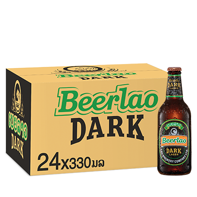 Beerlao Dark 330ml bottle per box of 24 bottles