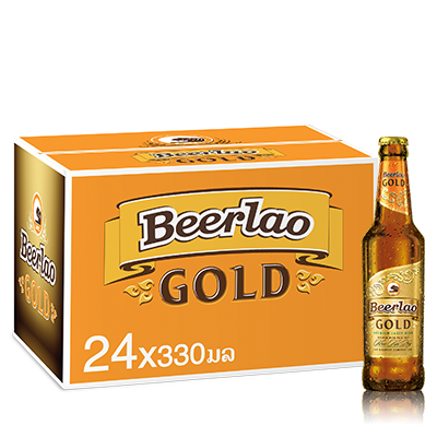 Beerlao Gold 330ml bottle per box of 24 bottles