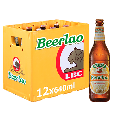 Beerlao Original 640ml bottle per crate of 12 bottles