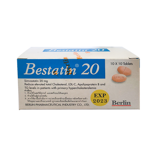 Bestatin Simvastatin 20 mg ກ່ອງ 100 ເມັດ