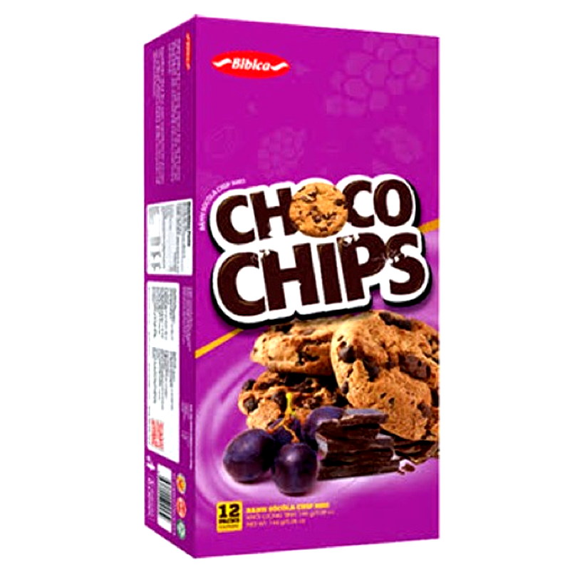 Bibica chocolate chips Cookies With Raisin Size 144g Pack of 12pcs