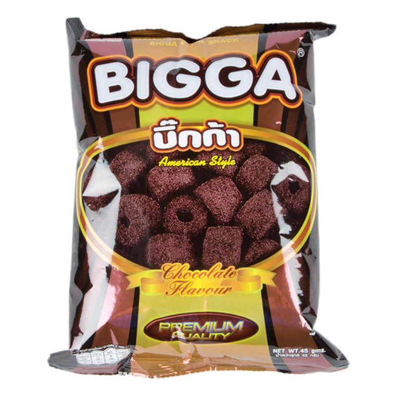 Bigga Corn Snack American Style Chocolate Flavour Size 45g
