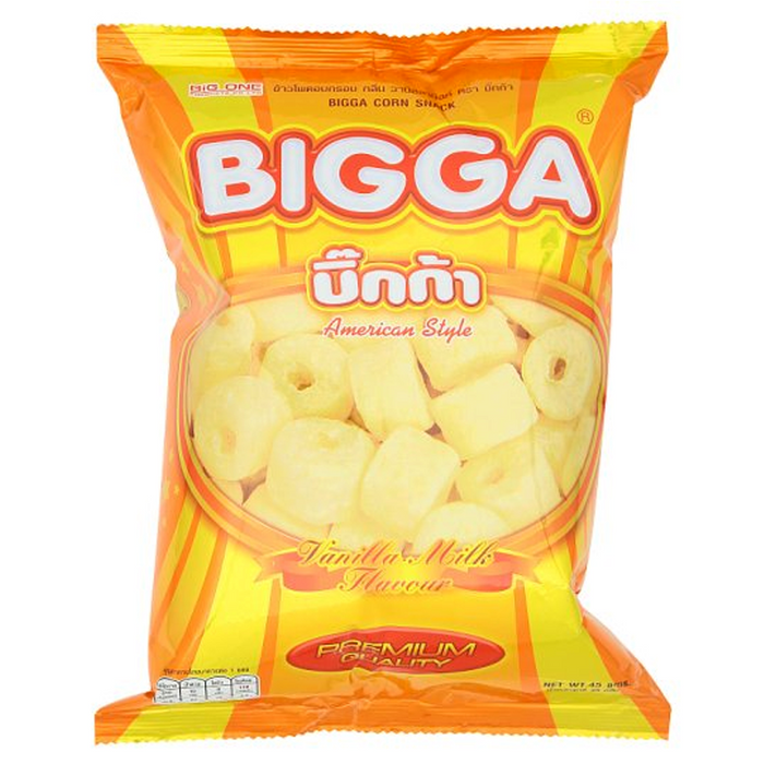 Bigga Corn Snack American Style Vanilla & Milk Flavour Size 45g