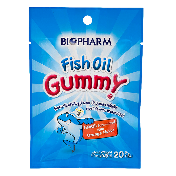 Biopharm Fish Oil Gummy Fish Oil ສູດປຸງລົດຊາດສົ້ມ ຂະໜາດ 20g
