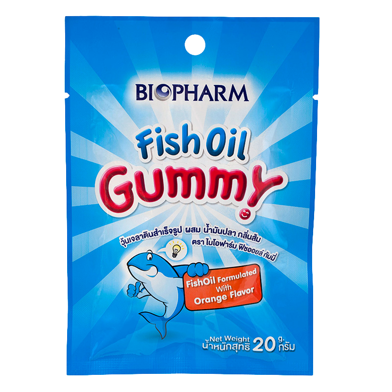Biopharm Fish Oil Gummy Fish Oil ສູດປຸງລົດຊາດສົ້ມ ຂະໜາດ 20g