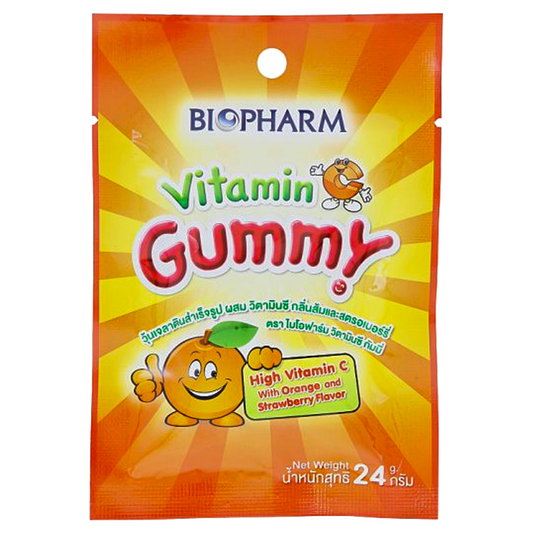 Biopharm Vitamin C Gummy Orange and Strawberry Flavor Gummy Jelly with Vitamin C ຂະໜາດ 24g