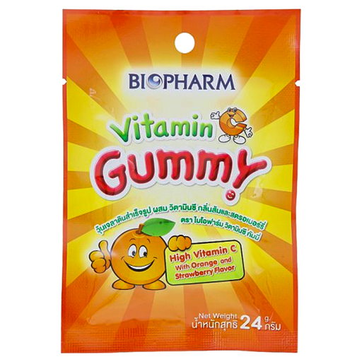 Biopharm Vitamin C Gummy Orange and Strawberry Flavor Gummy Jelly with Vitamin C ຂະໜາດ 24g