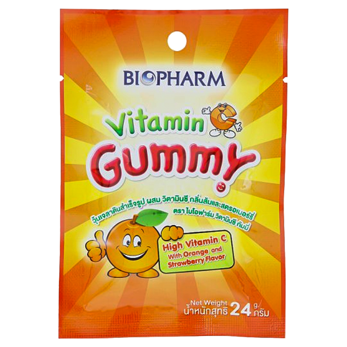 Biopharm Vitamin C Gummy Orange and Strawberry Flavour Gummy Jelly with Vitamin C Size 24g