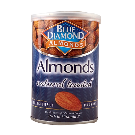 Blue Diamond Almonds Natural Toasted Deliciously Crunchy  Can 130g