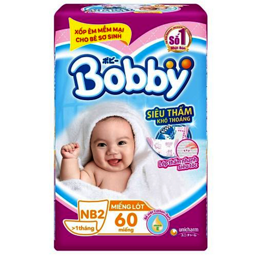 Bobby Tape Diapers For Newborn2 Pack of 60pcs