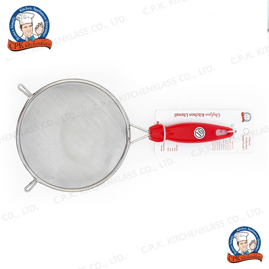 CPK KitchenKlass Stainless steel Colander, Plastic red handle Size 16cm