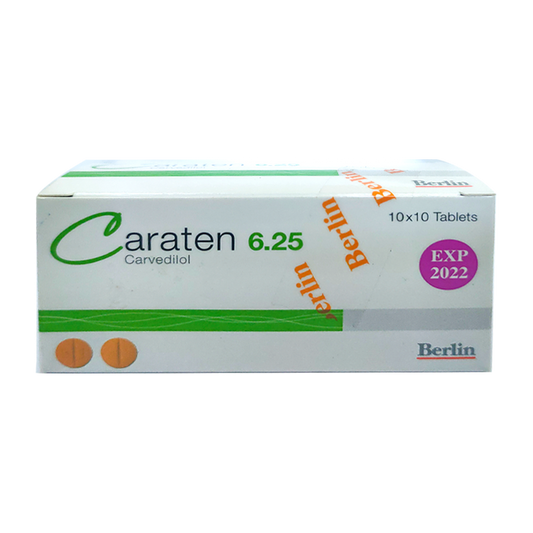 ຄາຣາເຕນ 6.25 ກ່ອງ Carvedilol 100 ເມັດ