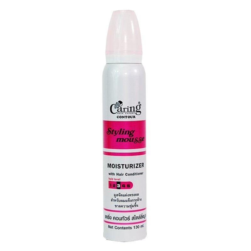 Caring Contour Styling Mousse  Moisturizer with hair conditioner  is formulated  For stiff hair Lack of moisture 130ml (Pink)