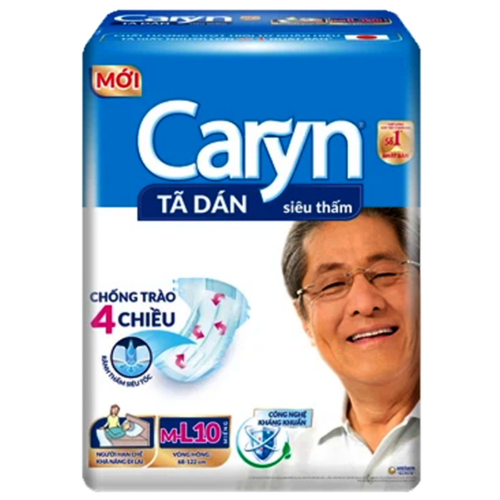 Caryn Tape Diapers Adult Size ML Pack of 10 Pcs