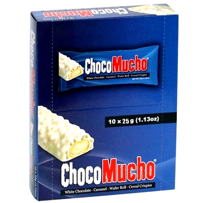 Choco Mucho White Chocolate Caramel Wafer Roll Cereal Crispies Size 25g Pack of 10 pcs
