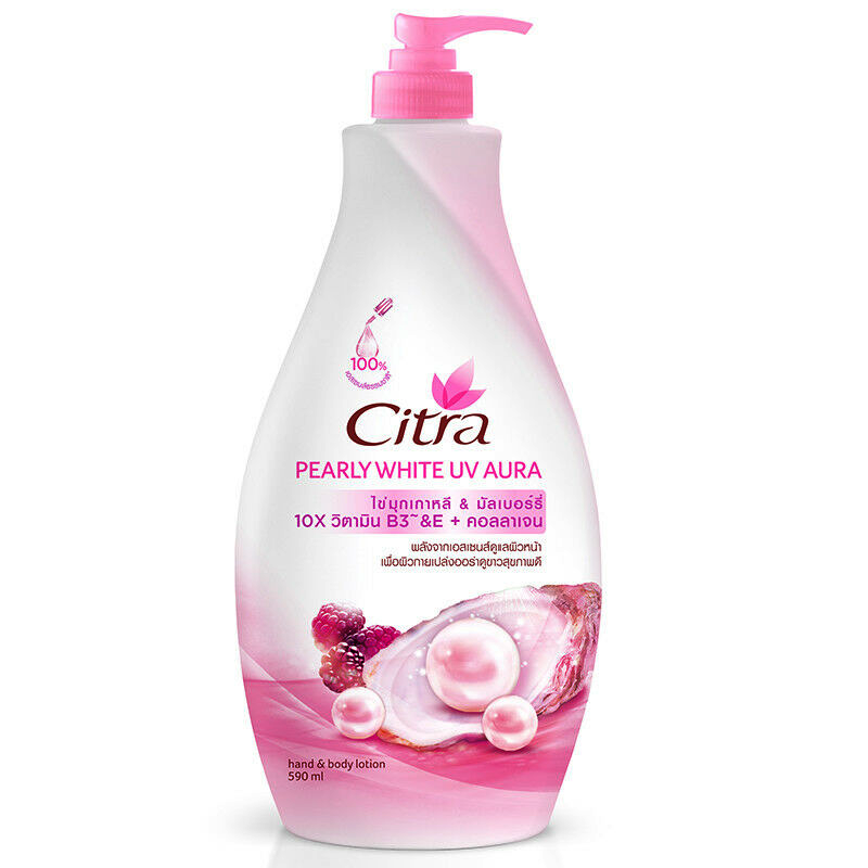 Citra Pearly White UV Aura Body Lotion SPF20 Pearl & Mulberry Essence 590ml