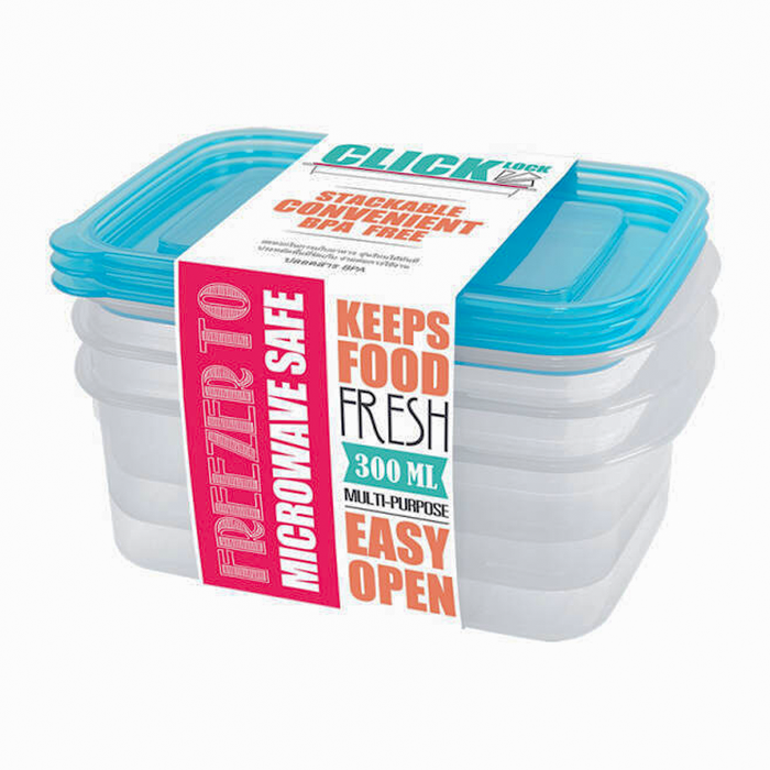Click Lock Food Containers Stackable Convenient BPA Free Size 9.5 x 14 —  Shopping-D Service Platform