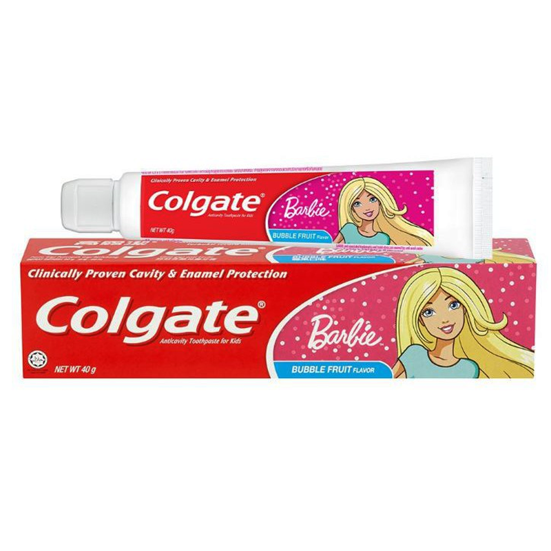 Colgate Barbie Bubble Fruit Flavor Fluoride Kids Toothpaste 40g