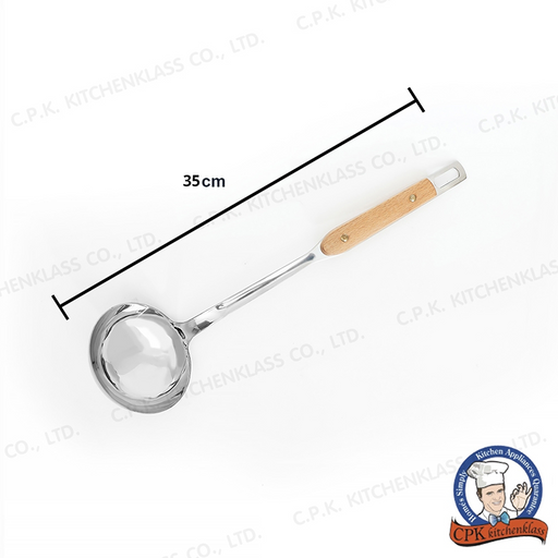 Cpk KitchenKlass Stainless steel ladle, wooden handle (ZH-561) Size 9.5 x 35cm