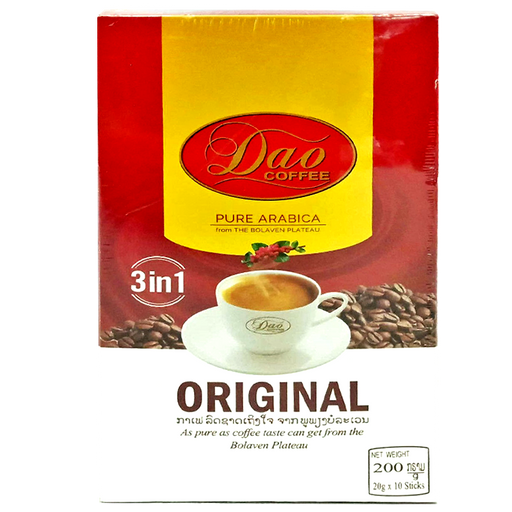ກາເຟ ດາວ Dao Coffee Pure Arabica From The Bolaven Plateau Formula Original 200g Boxes of 10 Sticks
