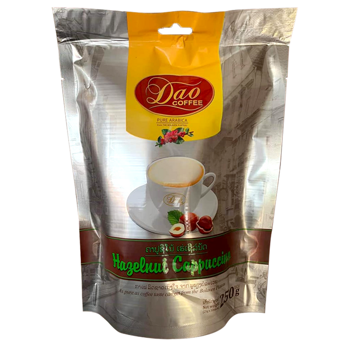 Dao Coffee Pure Arabica From The Bolaven Plateau Hazenut Cappuccino Size  250g Pack of 10 Sticks