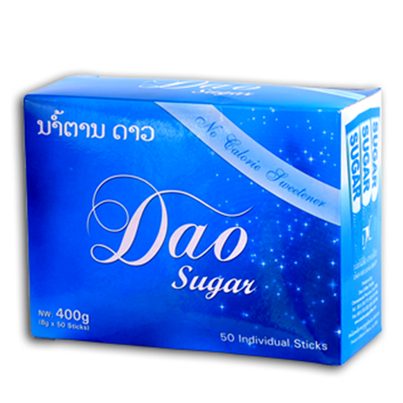Dao Sugar No Calorie Sweetener Size 8g boxes of 50 Sticks