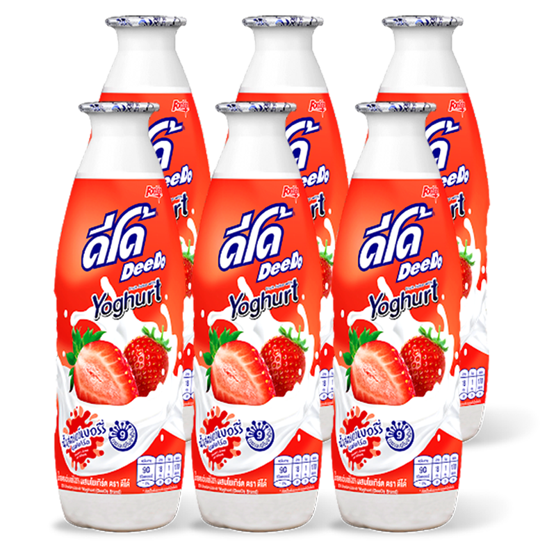 Deedo Brand Mixed Fruit Juice Strawberry with Yoghurt Size 300ml Pack of 6bottle