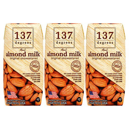 Degrees Red Almond Milk Original Unsweetened ຂະໜາດ 180ml ຊອງ 3 ກ່ອງ